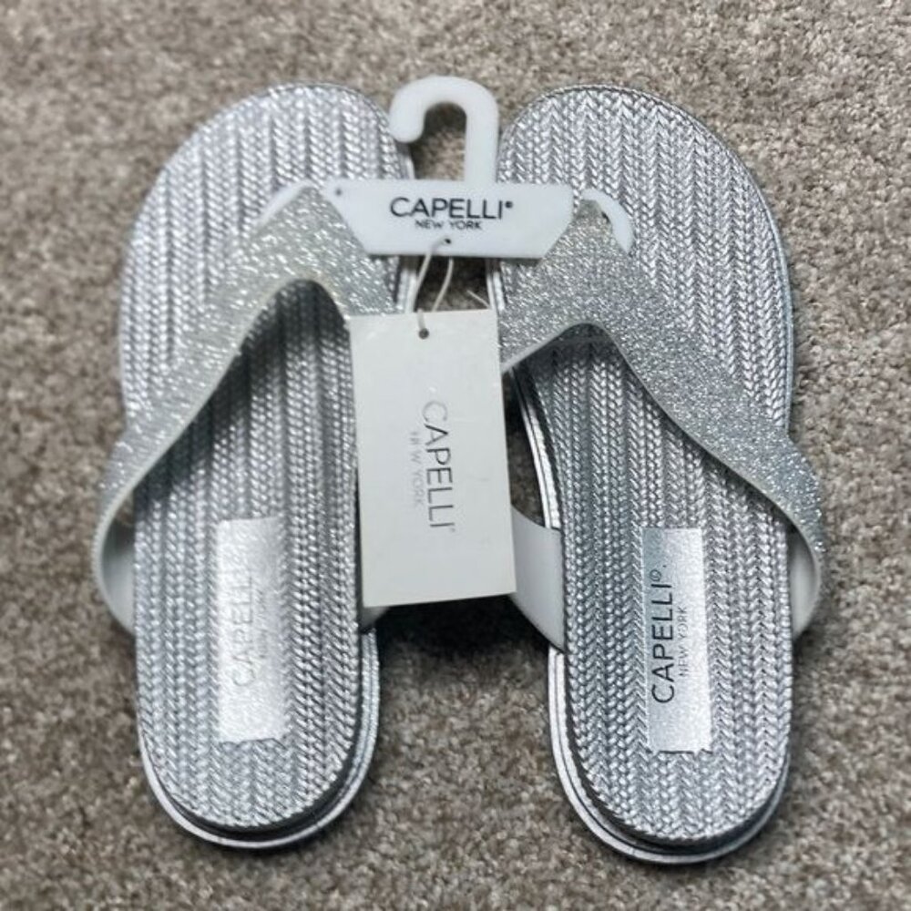 Womens Silver Glitter Capelli New York Sandals Size 6